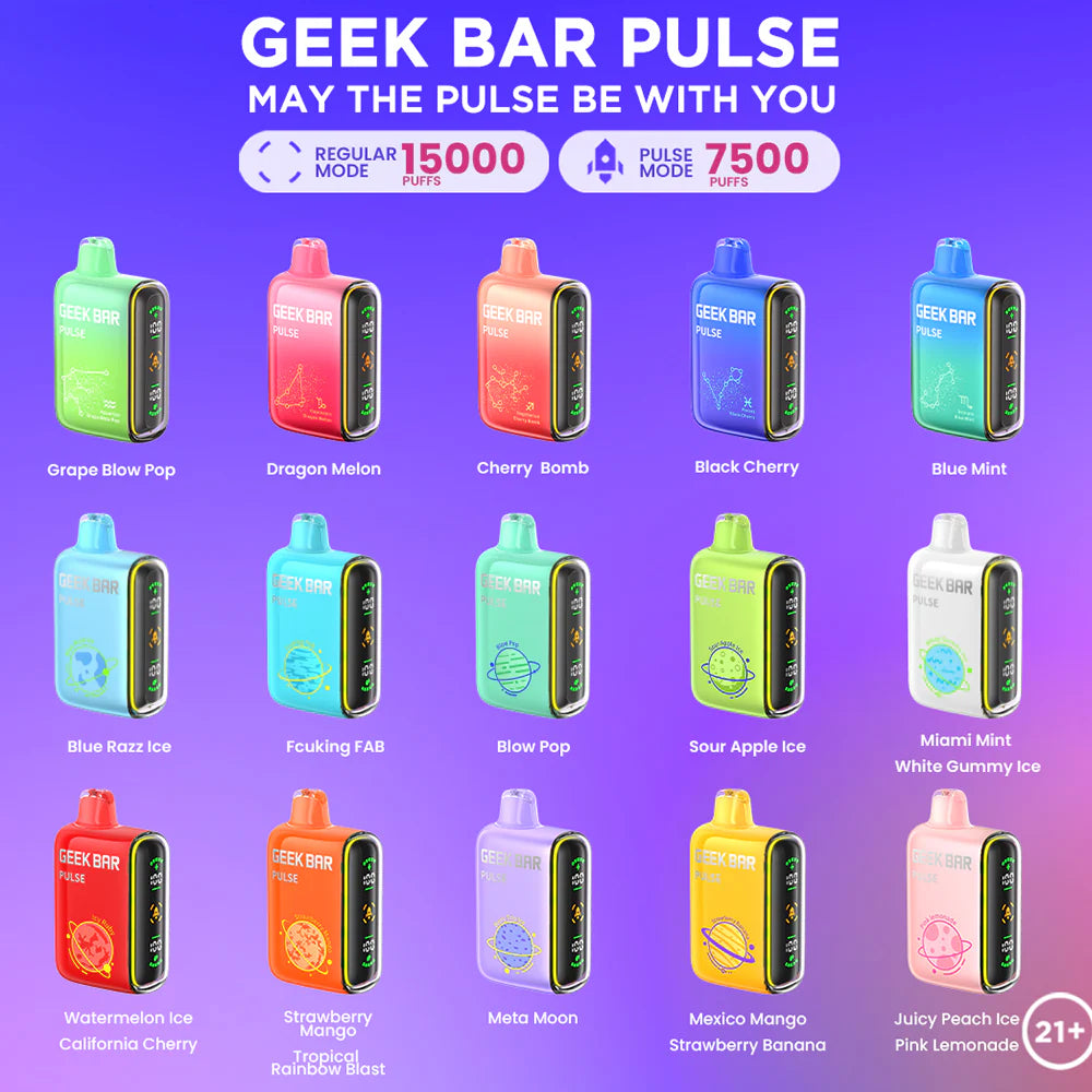 50% GEEK BAR Pulse 15000 Puffs Disposable - 50MG/ML Nicotine