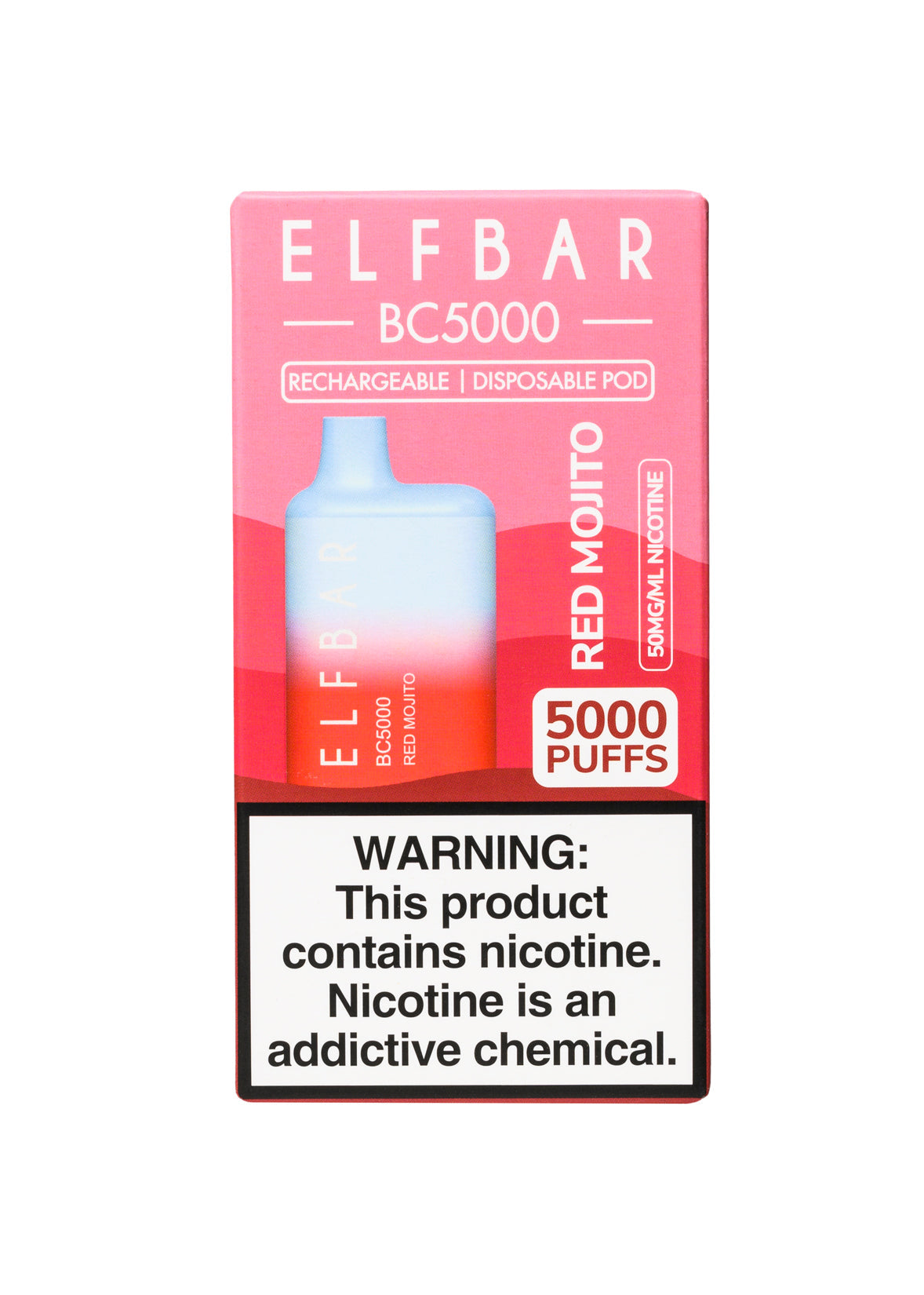 50% ELF BAR BC5000 Disposable Vape - Red Mojito 50MG/ML Nicotine